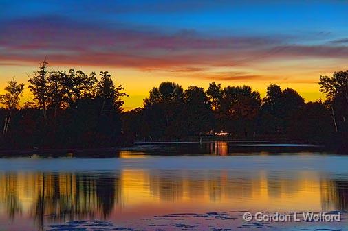 Lights Across The Water_22793-4.jpg - Rideau Canal Waterway photographed at dawn near Smiths Falls, Ontario, Canada.